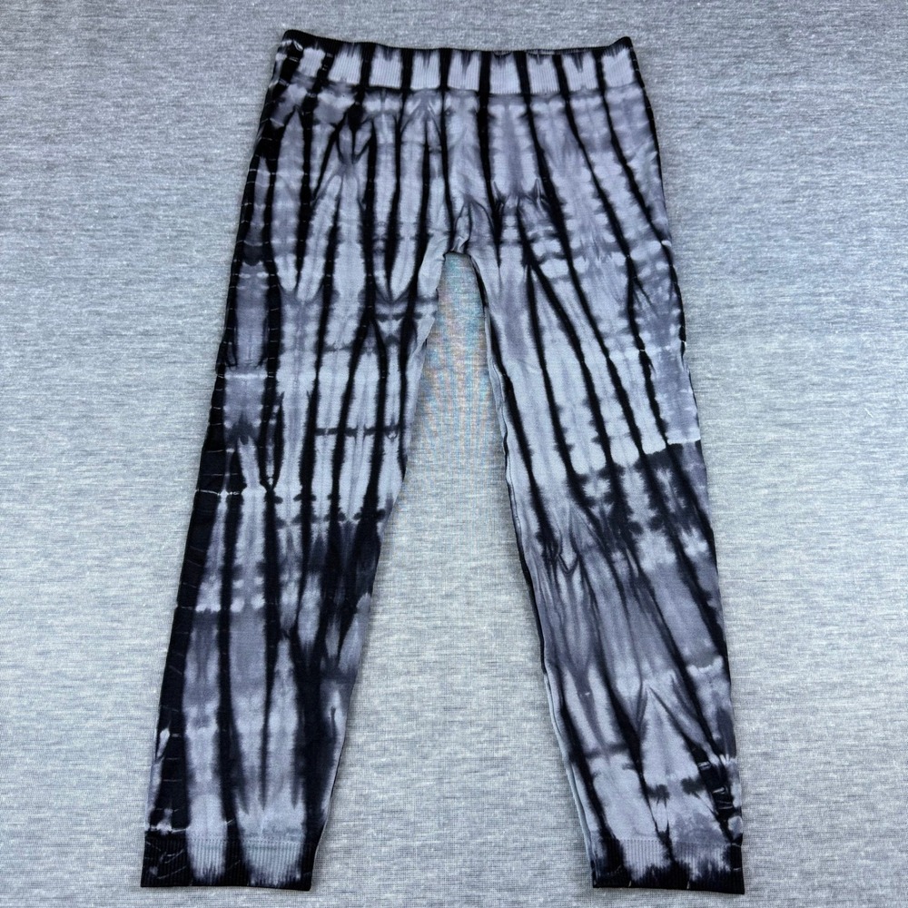Bebe Black Gray Tie Dye‎ Seamless Leggings Athleisure Yoga Pants Sz Small